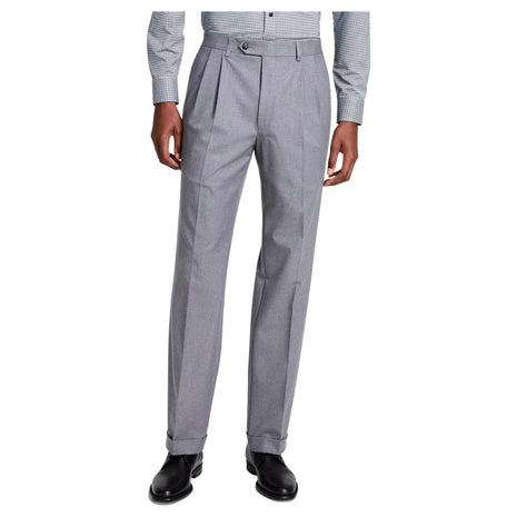 Michael Kors Men's Pleated Solid Classic Fit Pants