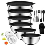 20-Piece Stainless Steel Mixing Bowls Set