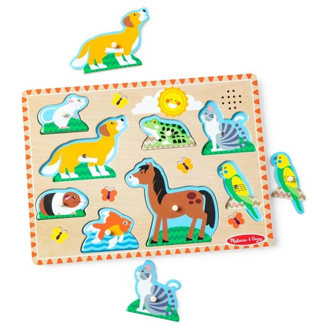 8 Piece Melissa & Doug Zoo Pet Animals Sound Puzzle