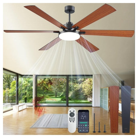 72" Ceiling Fans With Lights And Remote Control