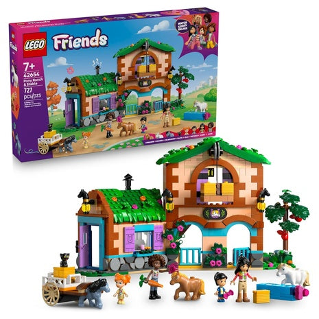 727-Piece LEGO Friends Pony Ranch & Stable Playset W/ 3 Horse Toys (42654)