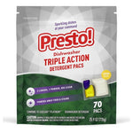 70 Presto! Triple Action Lemon Scent Dishwasher Pacs