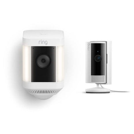 Ring Outdoor Spotlight Camera Plus & Indoor Camera Bundle