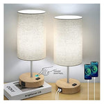 Set Of 2 Touch Control 3-Way Dimmable Table Lamp Set W/ 2 USB Ports & AC Outlet