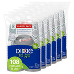 108 Dixie To Go Paper Coffee Cups With Lids (16oz)