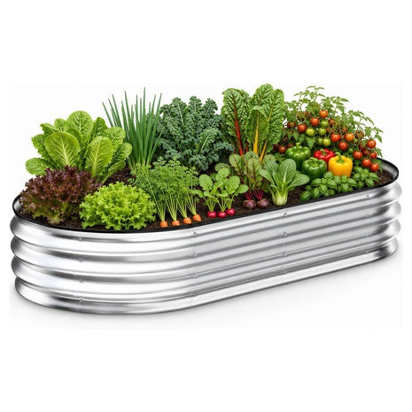 4' X 2' X 1' Galvanized Metal Planter Raised Garden Bed