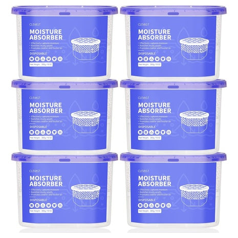 6-Pack 10 oz Clevast Moisture Absorber Boxes For Small Spaces