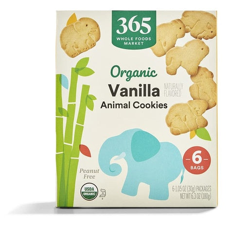6 Bags Organic Vanilla Animal Cookie (Kof-K Dairy, 6.3 oz)