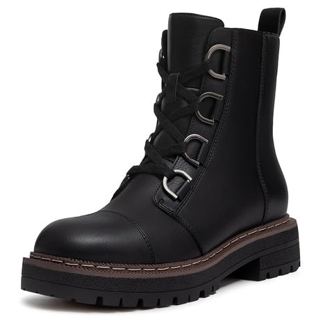 Women's Low Chunky Heel Lace-Up Platform Ankle Combat Boots (4 Colors)