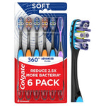 6 Colgate 360 Advanced Clean Soft Toothbrushes
