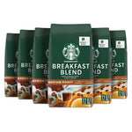 12 Bags Starbucks Breakfast Blend Medium Roast Whole Bean Coffee