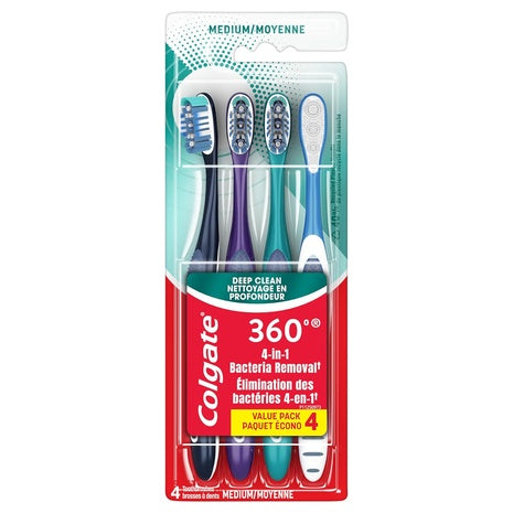 4-Pack Colgate 360 Deep Clean Toothbrushes