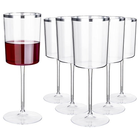 12 Plastic Wine Glasses