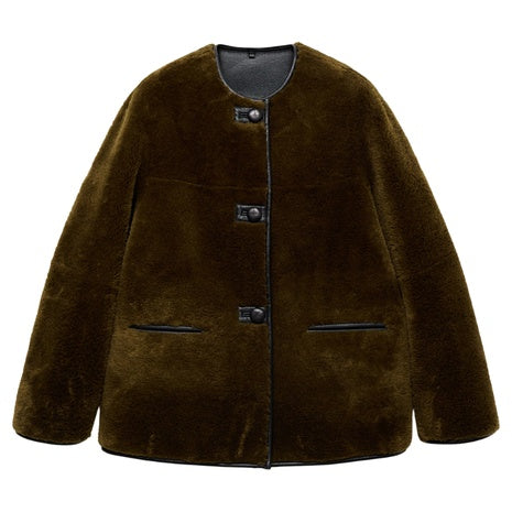 Women's Faux Fur Coat w/ Appliqués