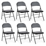 6 Folding Chairs with Padded Cushion and Back