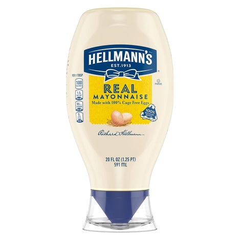 20oz Hellmann's Real Mayonnaise Real Mayo Squeeze Bottle