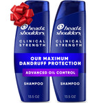 2 Clinical Strength Advanced Oil Control Anti-Dandruff Shampoo Bottles (13.5oz)
