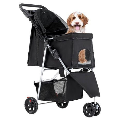 KMFurnila Foldable Design 3 Wheel Pet Stroller