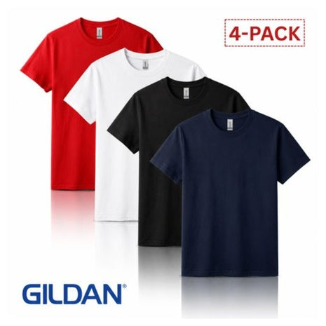 4-Pack Gildan Men's Heavy Cotton Classic Plain T-Shirts
