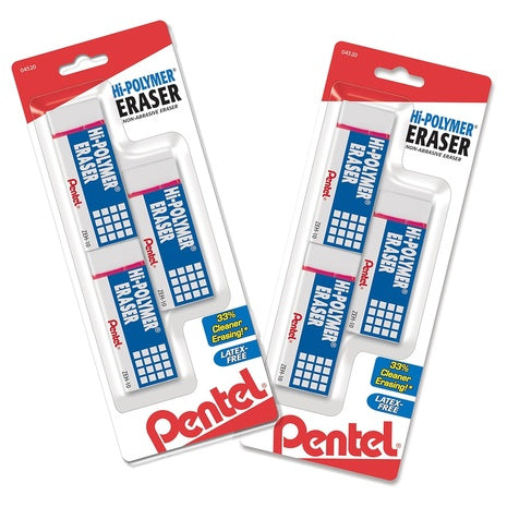 6-Pack Pentel Large Block Erasers