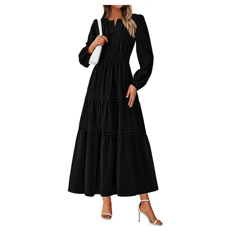 Women's Puff Sleeve Tiered Maxi Dress (8 Colors)