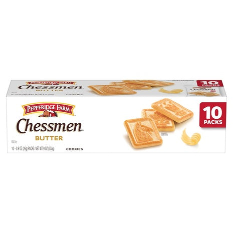 10 Chessmen Butter Cookies Snack Packs (0.9oz - OU-D)