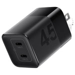 45W USB C 2 Port GaN Fast Charging Foldable Wall Charger