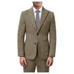 Fesenbo Men's 2-Piece Herringbone Tweed Tuxedos Suit