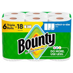 6 Triple Rolls (=18 Reg) Bounty Select-A-Size Paper Towels