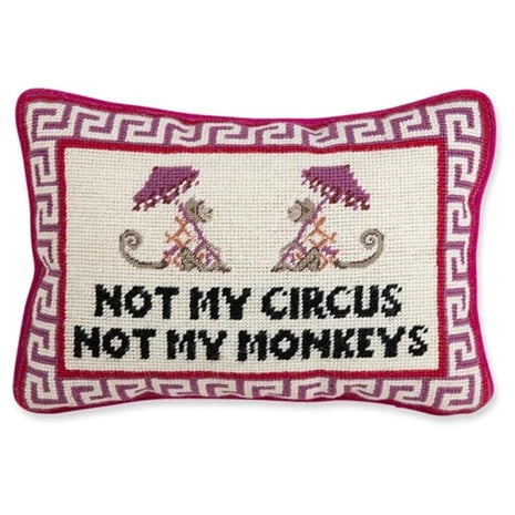 Needlepoint Funny Throw Pillow