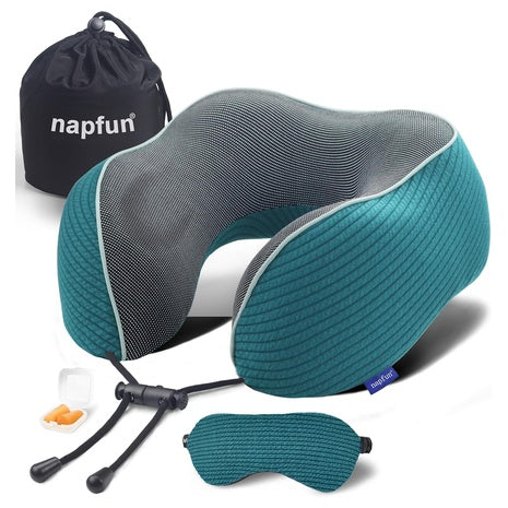 Memory Foam Airplane Neck Pillow With Travel Pouch