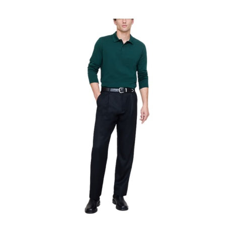 Luxury-Touch Long-Sleeve Polo