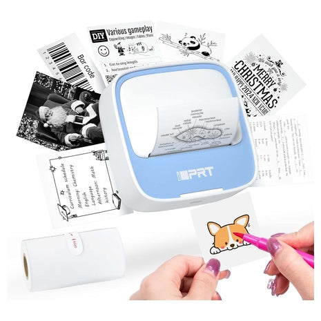 Portable Thermal Sticker Printer with 1 Roll Sticker Paper