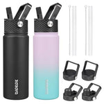 2-Pack 22oz BJPKPK Insulated Water Bottles With Straw Lids