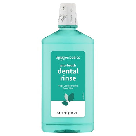 24oz Amazon Basics Pre-Brush Green Mint Dental Rinse