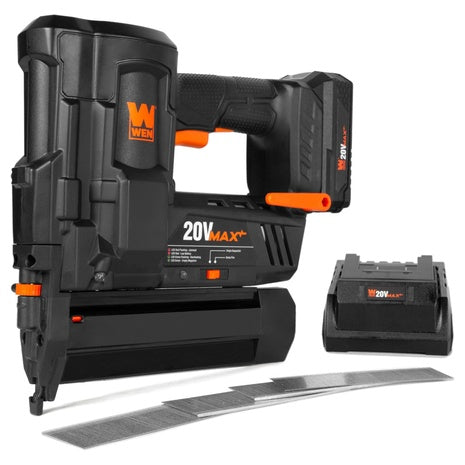 WEN 20V Max Cordless 18-Gauge Brad Nailer With Battery & Charger