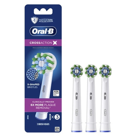 3 Oral-B Cross Action Electric Toothbrush Replacement Brush Heads