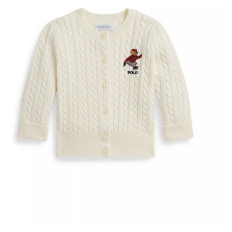 Polo Ralph Lauren Baby Girls' Bear Mini-Cable Knit Sweater