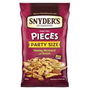 6 Party Size Bags Snyder's of Hanover Honey Mustard & Onion Flavored Pretzel Pieces (OU-D)
