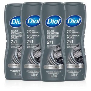 4 Bottles Dial Men 3-in-1 Advanced Charcoal, Hair & Face Wash