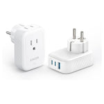 2-Pack Anker 5-in-1 Europe Travel Plug Adapters