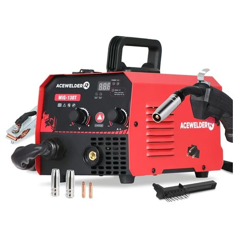 130A Gasless Flux Core MIG 110V Portable IGBT Inverter Synergy Welding Machine