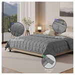 60" X 80" 15-Pound Weighted Blanket W/ Glass Beads (Gray)