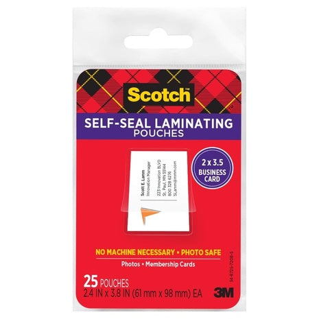 25 Scotch Self-Sealing Laminating Pouches