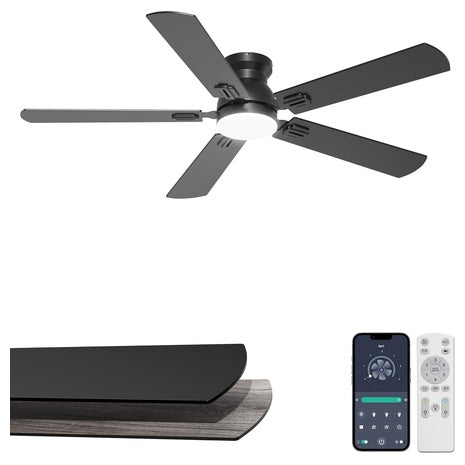 Phylluz 52'' Flush Mount Ceiling Fan With Lights