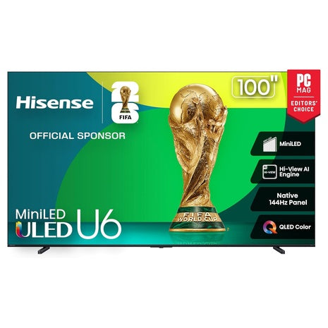 100” Hisense U6 Mini-LED 4K Smart Fire TV