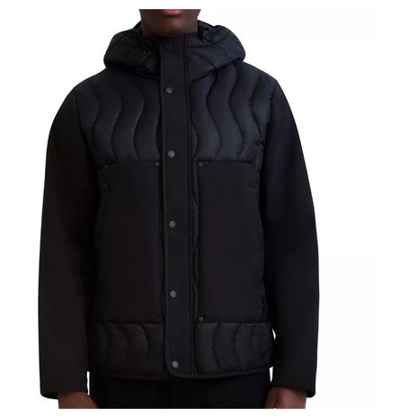 Karl Lagerfeld Paris Men's Mixed Media Mid Weight Puffer Jacket