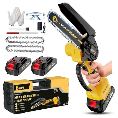 6" 21V Battery Powered Lightweight Handheld Mini Chainsaw Kit