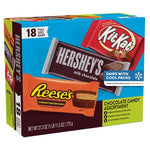 18 Assorted Full Size Bars of Hershey's, Kit Kat and Reese's