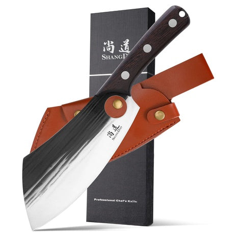 7.5" Full Tang Kitchen Chopping Knife With Sheath